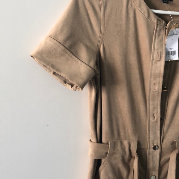 suede dress with tie up at waist - Picture 3 of 6